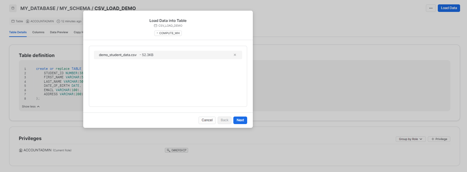  how to upload csv to snowflake a step by step guide