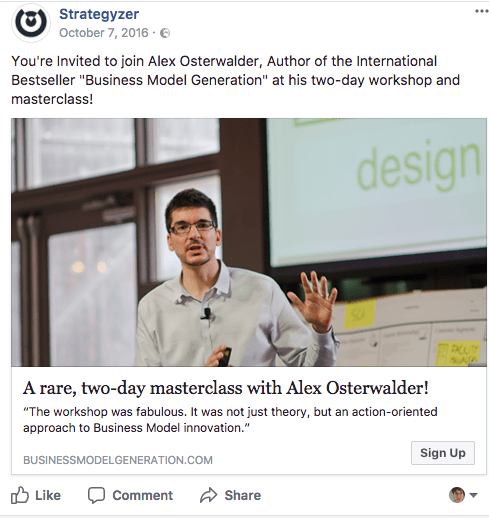 Facebook post from strategyzer