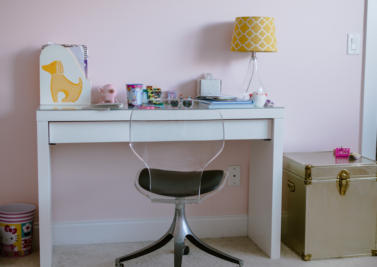 angelic sherwin williams pink walls and vintage lucite chair