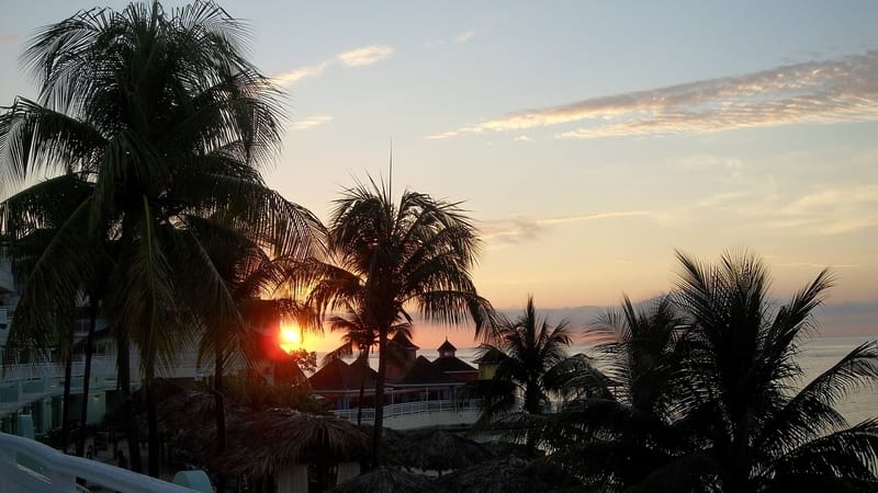 sunset on a resort in montego bay