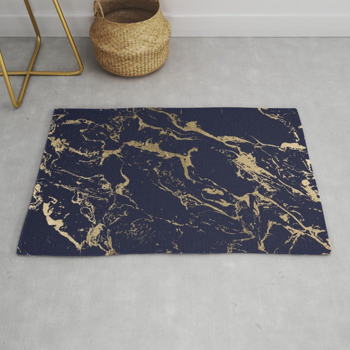 Gold and Navy Rug