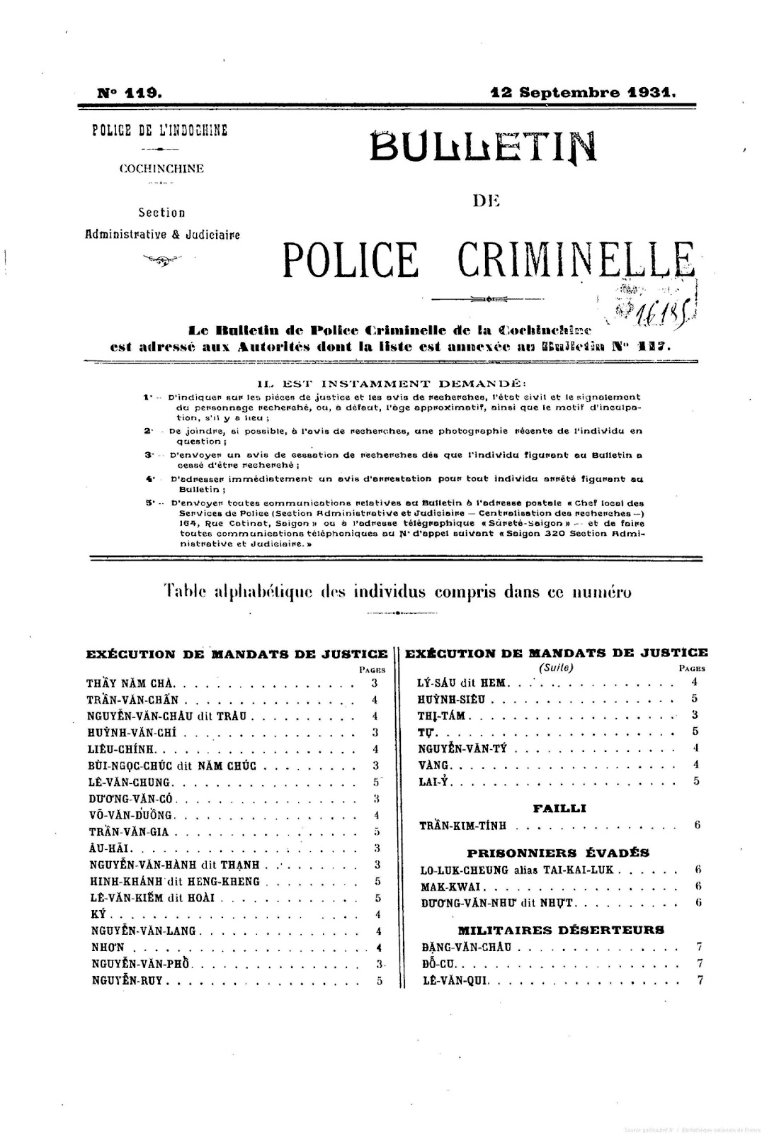 Trang 1 Báo cáo của Cảnh sát Nam Kỳ 12-09-1931 200 dpi.jpg
