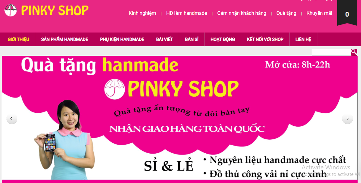 Thông điệp tặng quà tự làm bằng tay của Pinky Shop đã làm nên thành công khi bán các mặt hàng kinh doanh online ít vốn như đồ Handmade