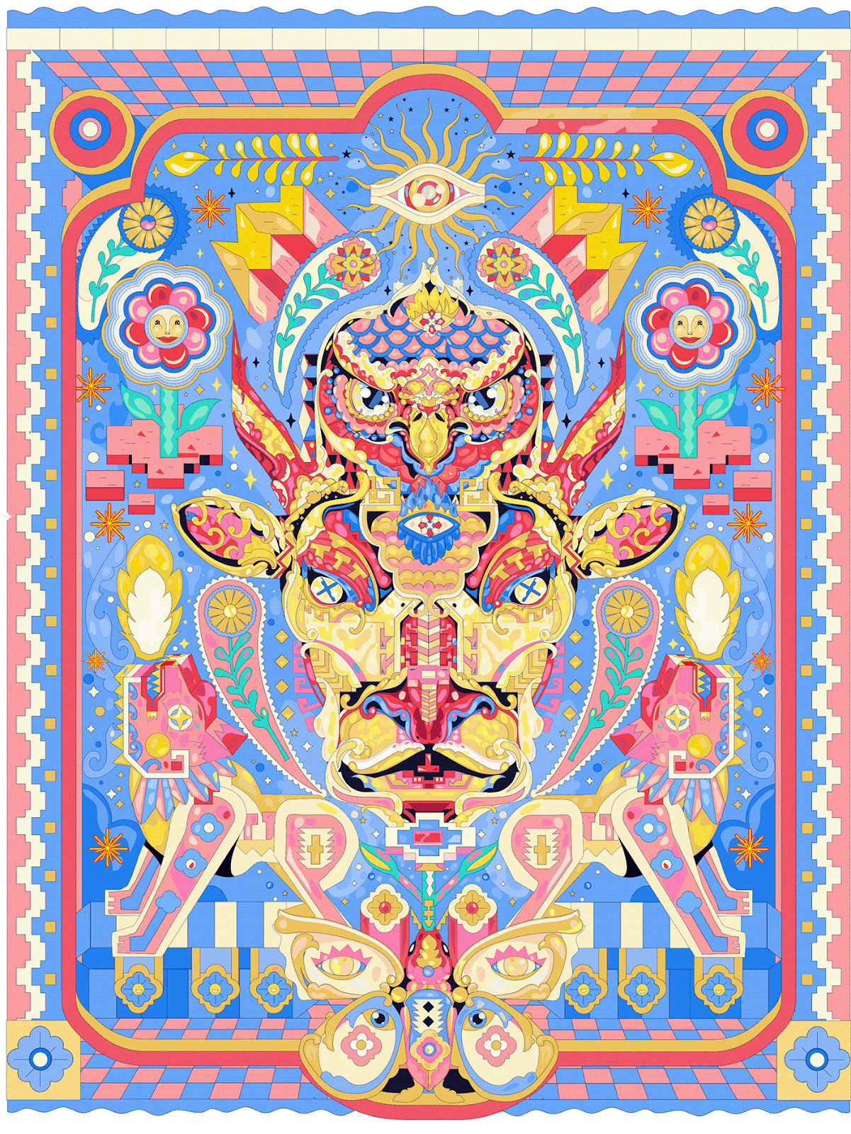 Advertising  cubism Digital Art  edition ILLUSTRATION  pastel pattern psychedelic trippy vector