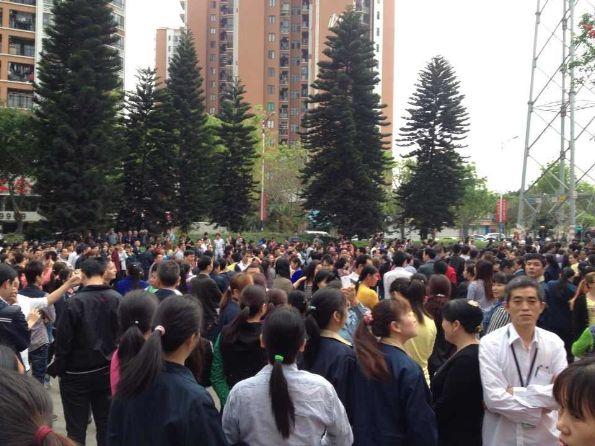广东中山近万工人罢工游行遭镇压