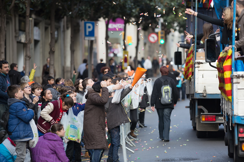 People Giving Out Caramels During Sant Medir Festival