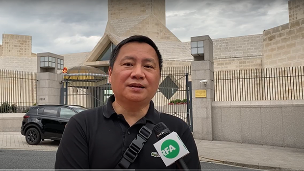 参加2021年7月1日华盛顿示威的89学运领袖王丹（视频截图）