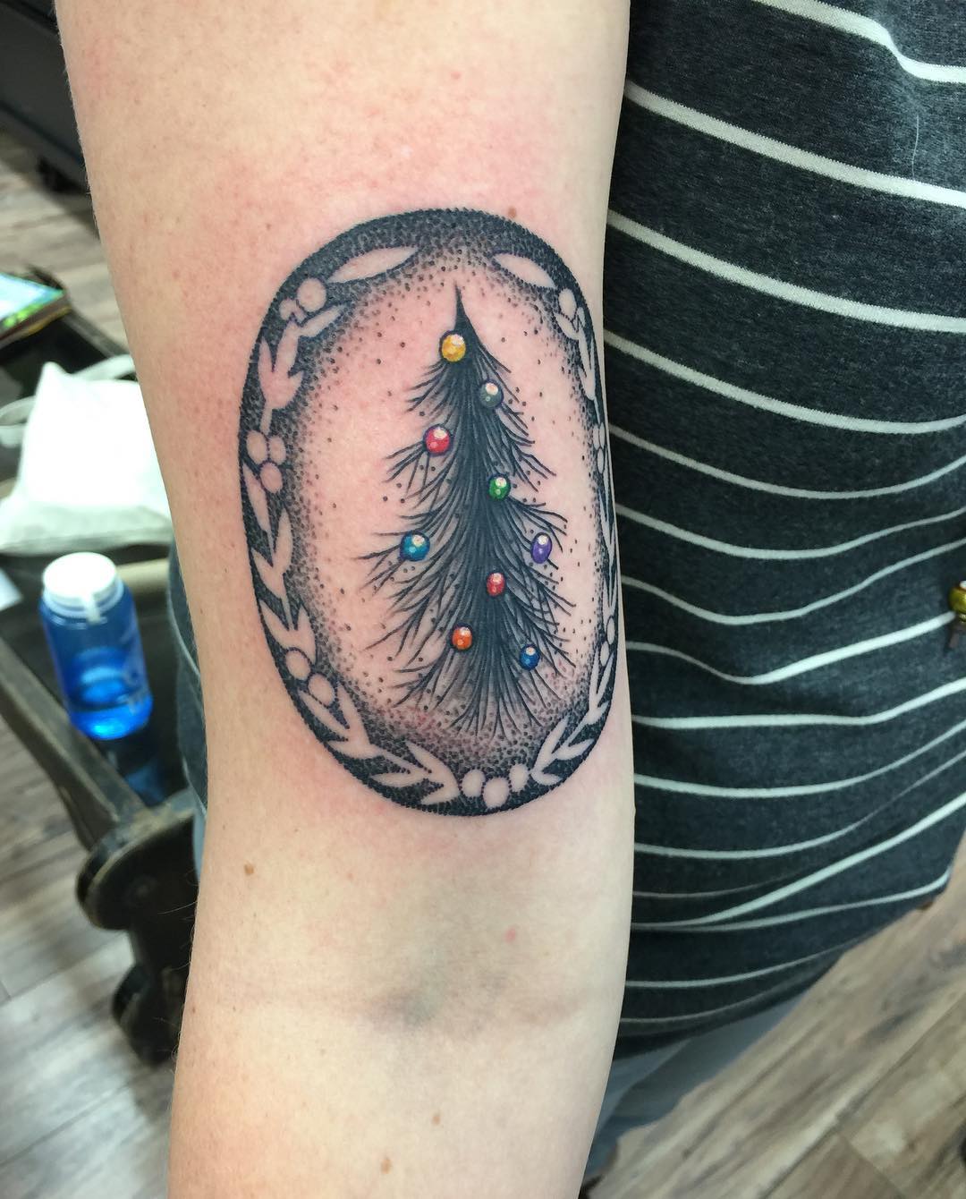 Christmas Tree in Frame Tattoo