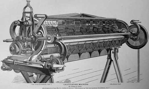 A drawing of the Difference Engine of George Grant