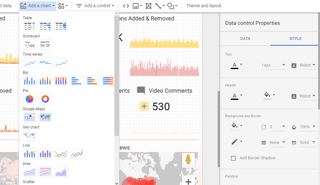YouTube Analytics Dashboard: Add Chart