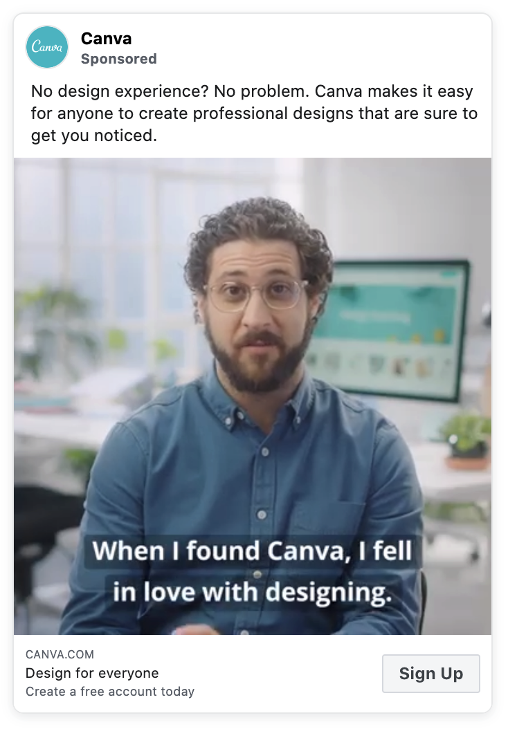 Canva's social ad