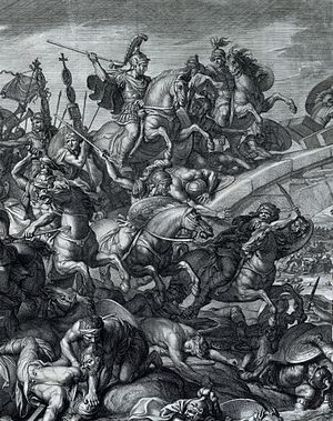Battle at the Milvian Bridge, Gérard Audran after Charles Le Brun, 1666-crop.jpg