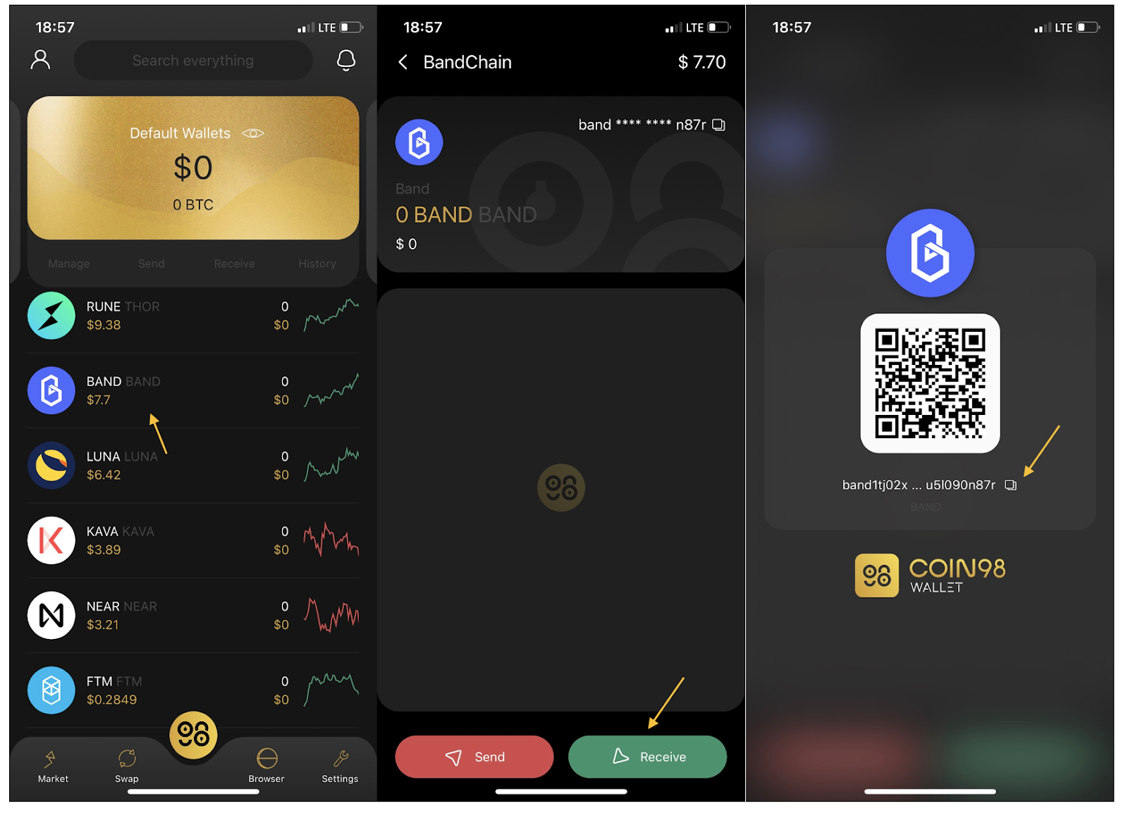 địa chỉ ví bandchain