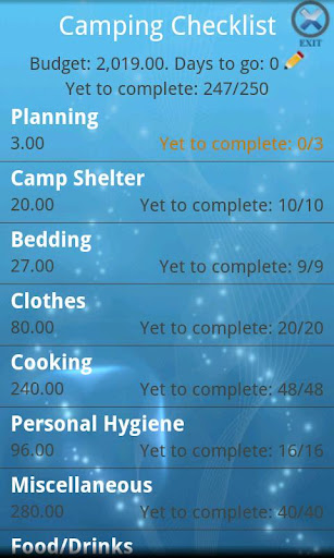 Camping Checklist apk