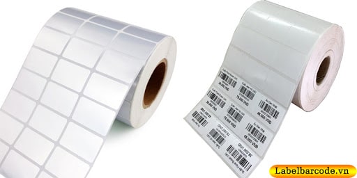 Giấy in mã vạch 3 tem 35x22mm x 3 tem 1 hàng chất liệu decal giấy và decal xi bạc