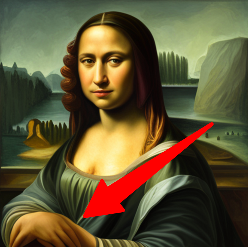 An AI-generated image of the Mona Lisa.