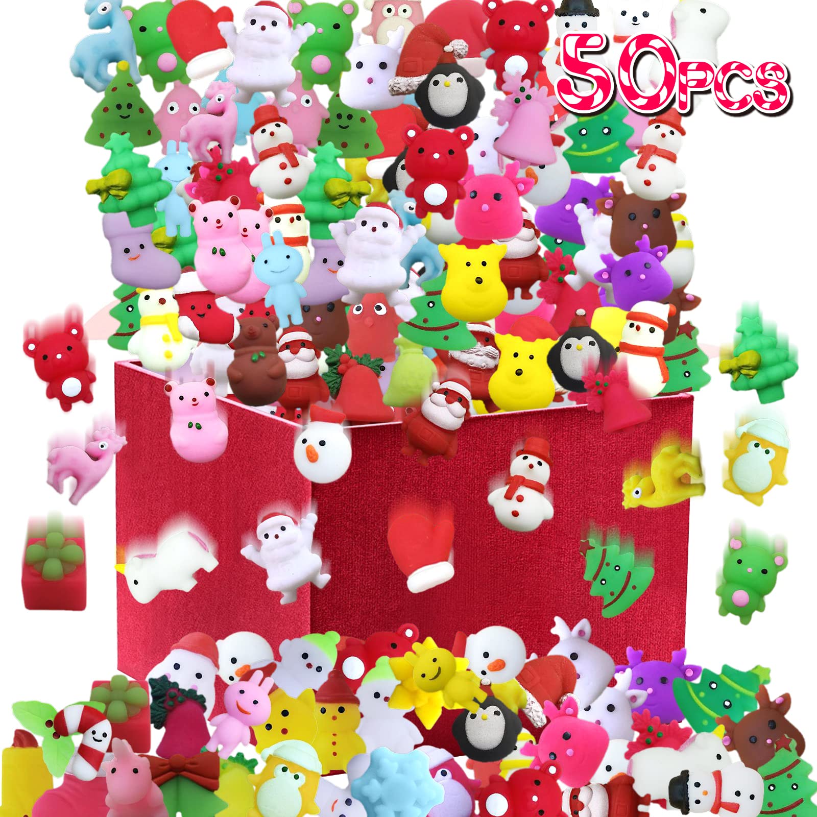 50Pcs Christmas Squishies Mochi Squishy Toys