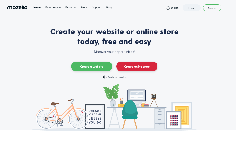 Screenshot from Mozello website