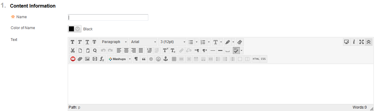 Image showing what the text editor toolbars look like after you click on the double chevron