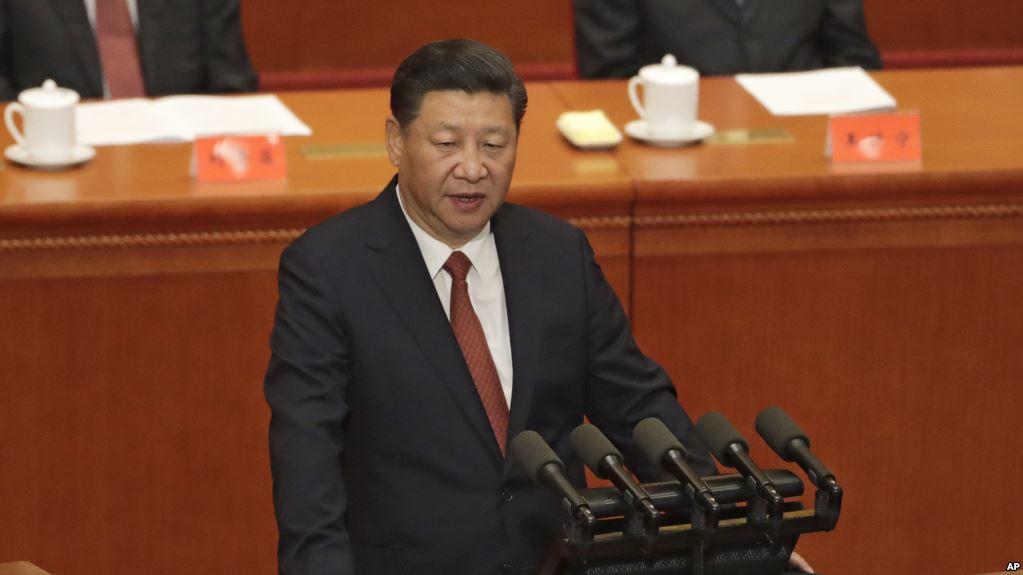 国国家主席习近平在北京人民大会堂举行的解放军建军90周年大会上发表讲话。（2017年8月1日）