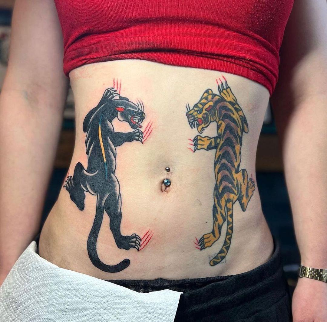 Tiger and Panther Tattoos
