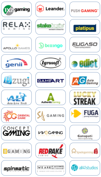 Catalogue éditeurs de jeux Betzino Casino