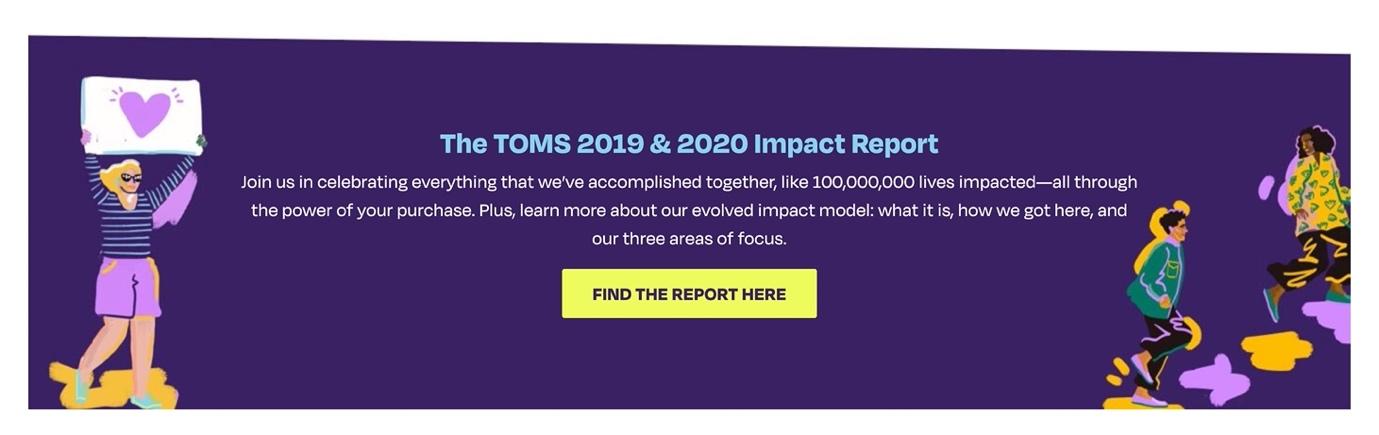 Ecommerce social responsibility example: TOMS