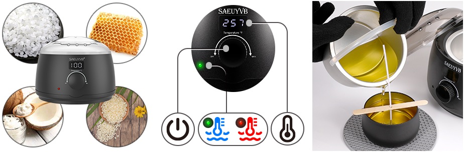 SAEUYVB Wax Melter for Candle Making,Candle Melting Pot,Candle Wax Melter,Multifunctional Wax Melting Tool with LED Temperature Display (White)