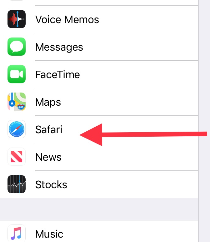 Safari Settings iOS
