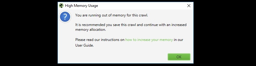 High Memory Usage Warning