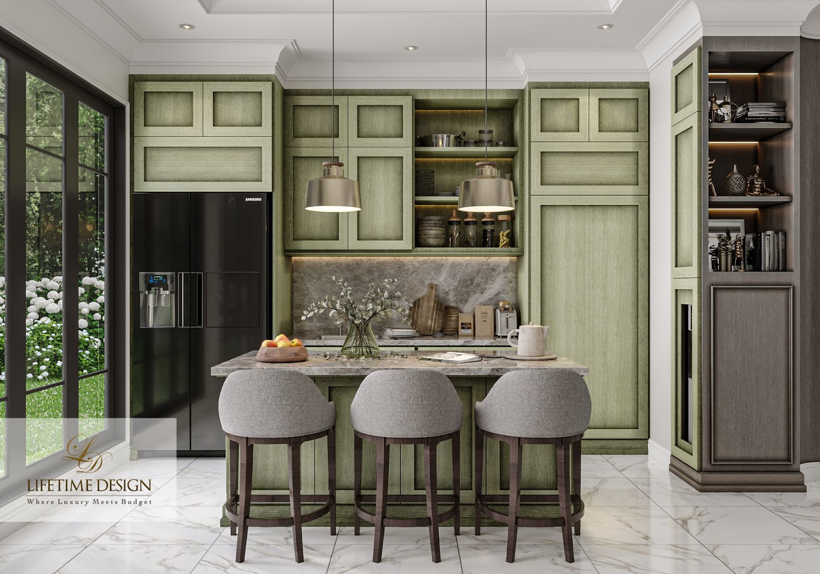 Kitchen set warna hijau
