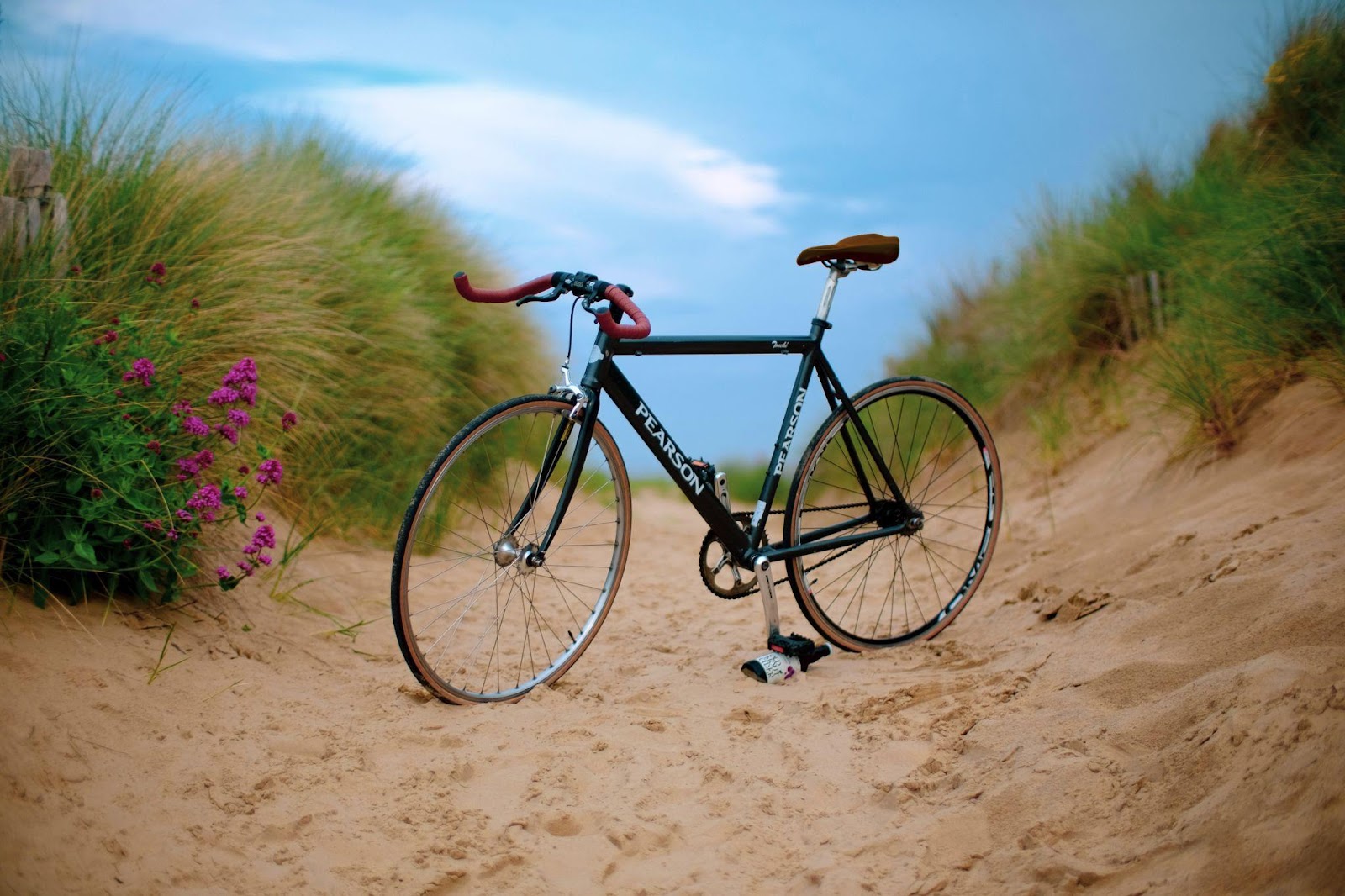 road bike on the beach
