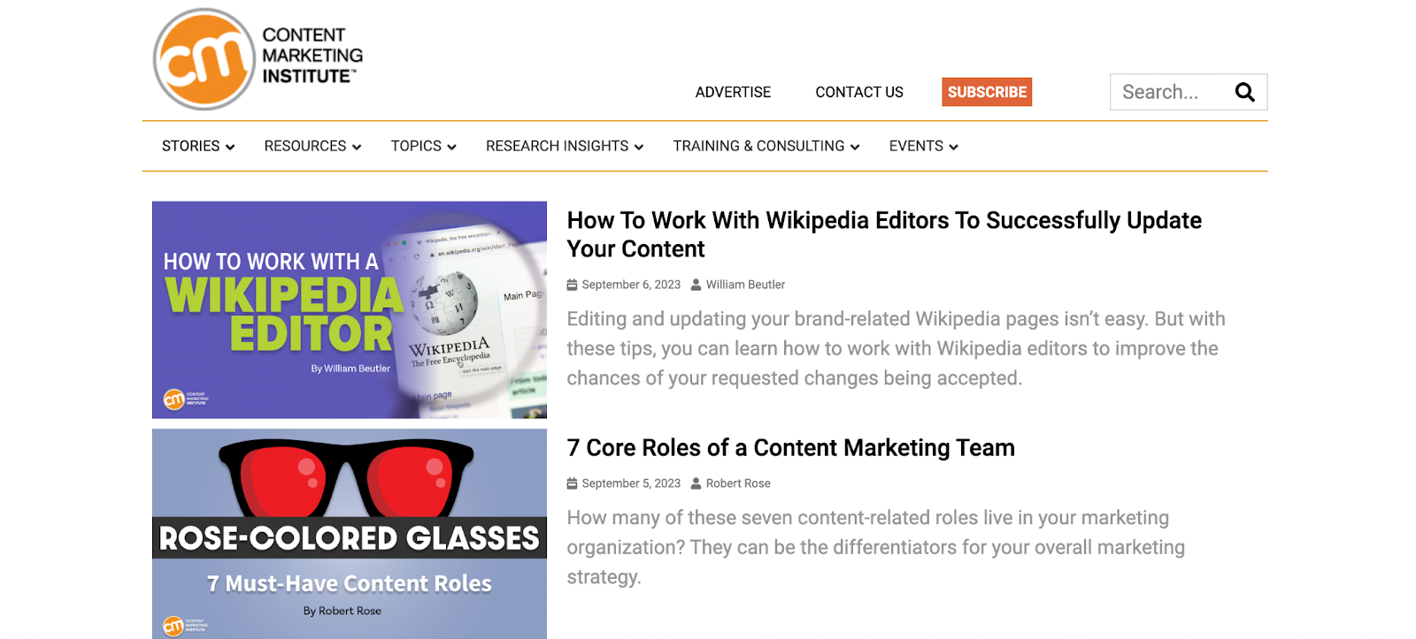 Content Marketing Institute's blog