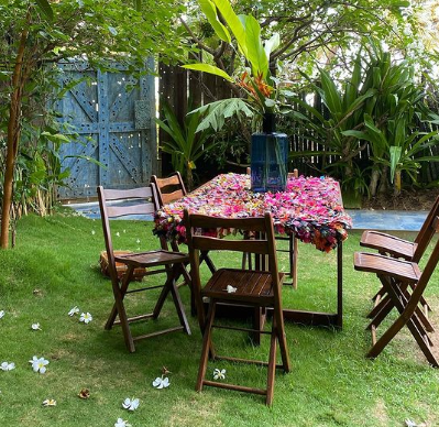A view of Akshay Kumar’s home exterior garden