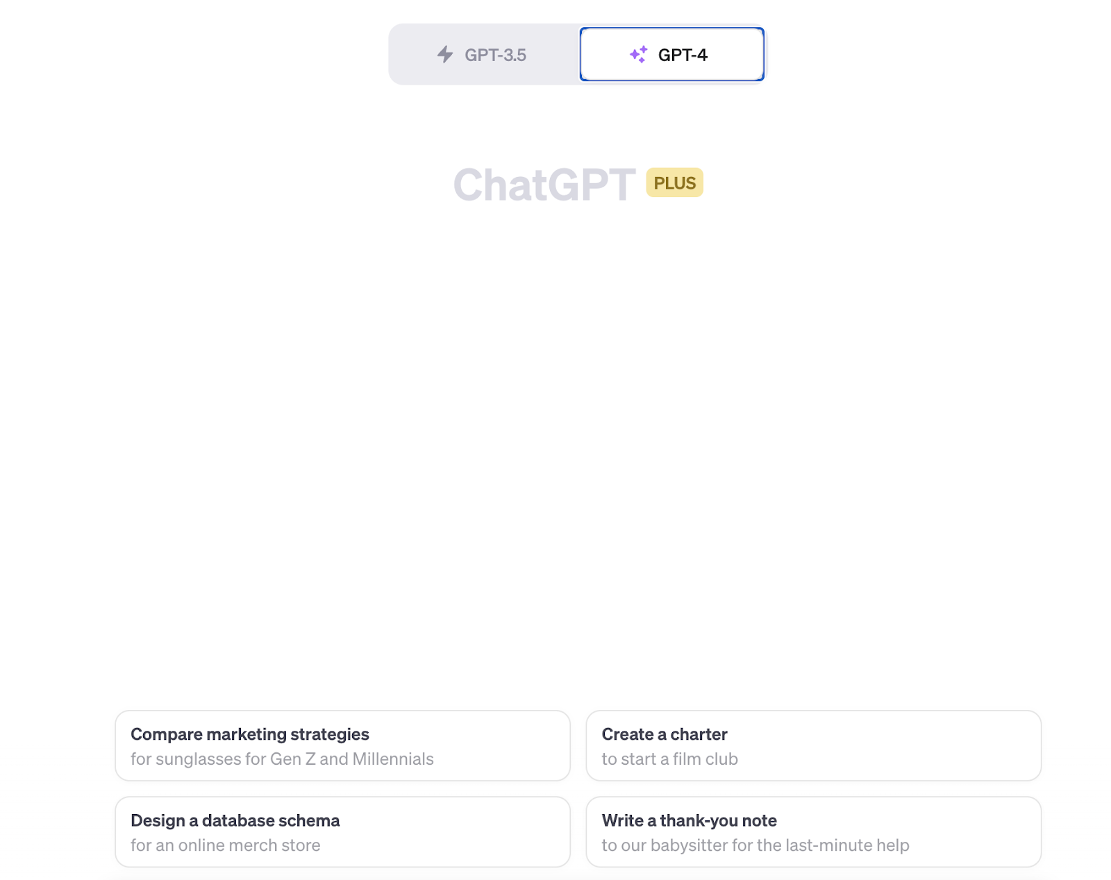 Screenshot of ChatGPT