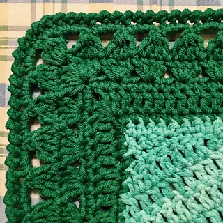 big leaf border on crocheted blanket