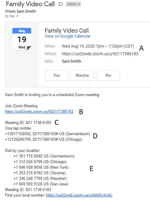 Video Call Meeting ID