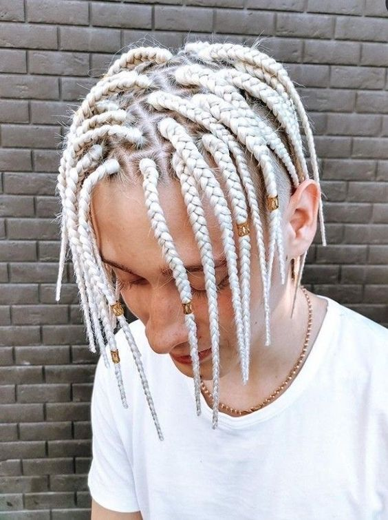 blonde colored braid styles for men