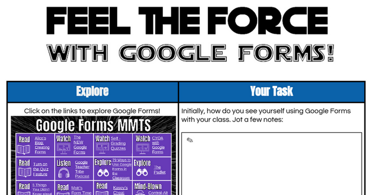 Feel the Force with Google Forms