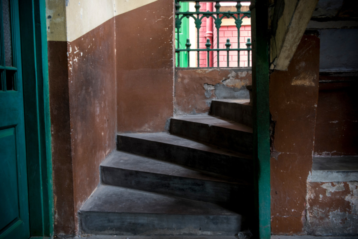 The actual stairs that Mother Teresa would sit upon and distribute medicine from to those in need.