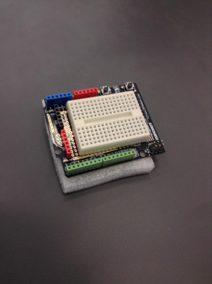 A prototype shield with a breadboard
