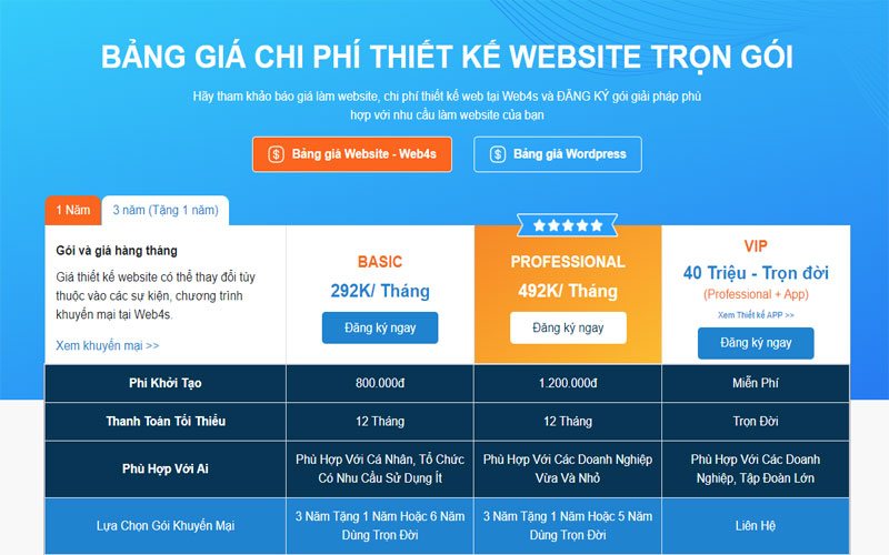 Chi phí thiết kế website mỹ phẩm Web4s