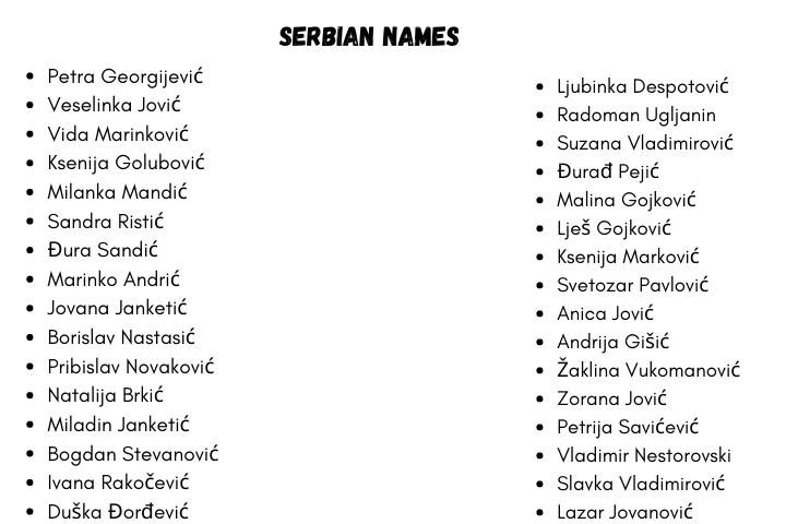 Serbian Names