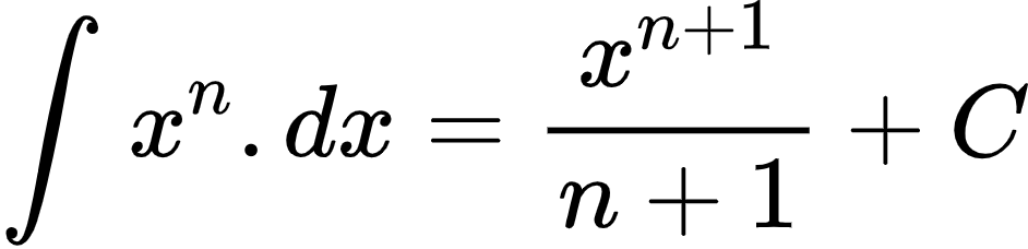 {"font":{"color":"#000000","size":10,"family":"Arial"},"id":"25-1-0","code":"\\begin{align*}\n{\\int_{}^{}x^{n}.dx}&={\\frac{x^{n+1}}{n+1}+C}\t\n\\end{align*}","type":"align*","ts":1603792247872,"cs":"blWqqMLThqjorApCglBv0w==","size":{"width":156,"height":37}}