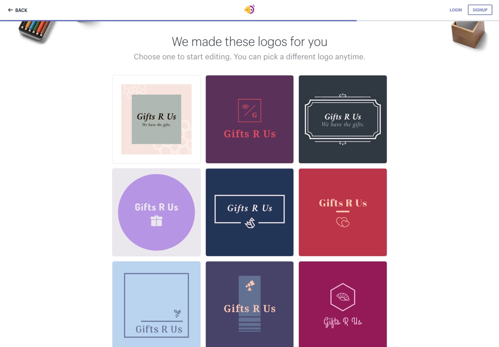 Exemplos de logotipos hachurados