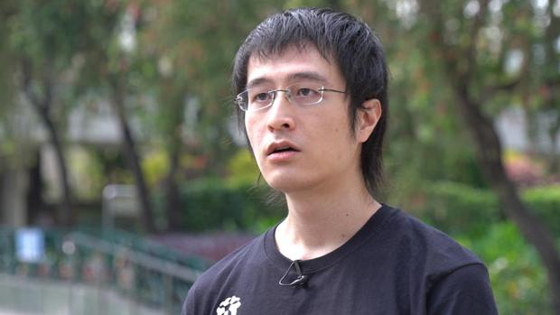民间组织香港故事成员李宇轩疑因潜逃台湾失败,正被广东公安扣押。(邓颖韬 摄/粤语组)