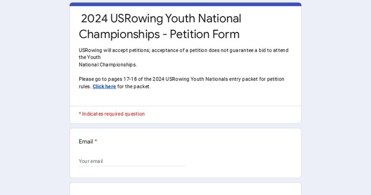2024 USRowing Youth National Championships Petition Form