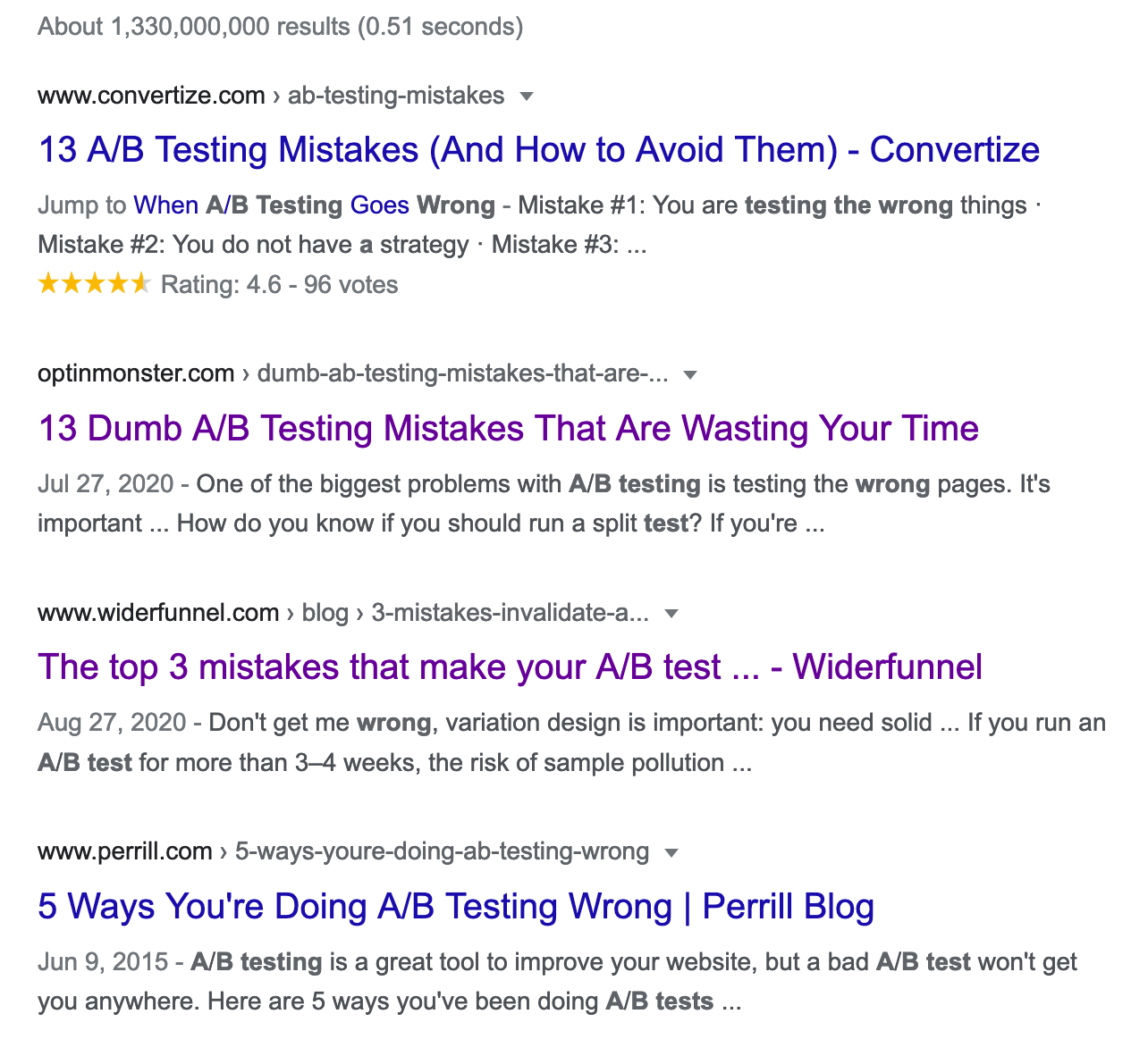 A/B testing mistakes