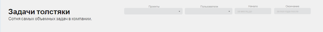 Рис. 4. Панель фильтров рейтинга Задачи толстяки