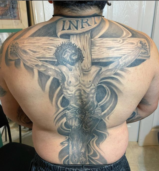 Religious Tattoo On Full Back